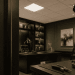 luminaire faux plafond LED encastré dans bureau