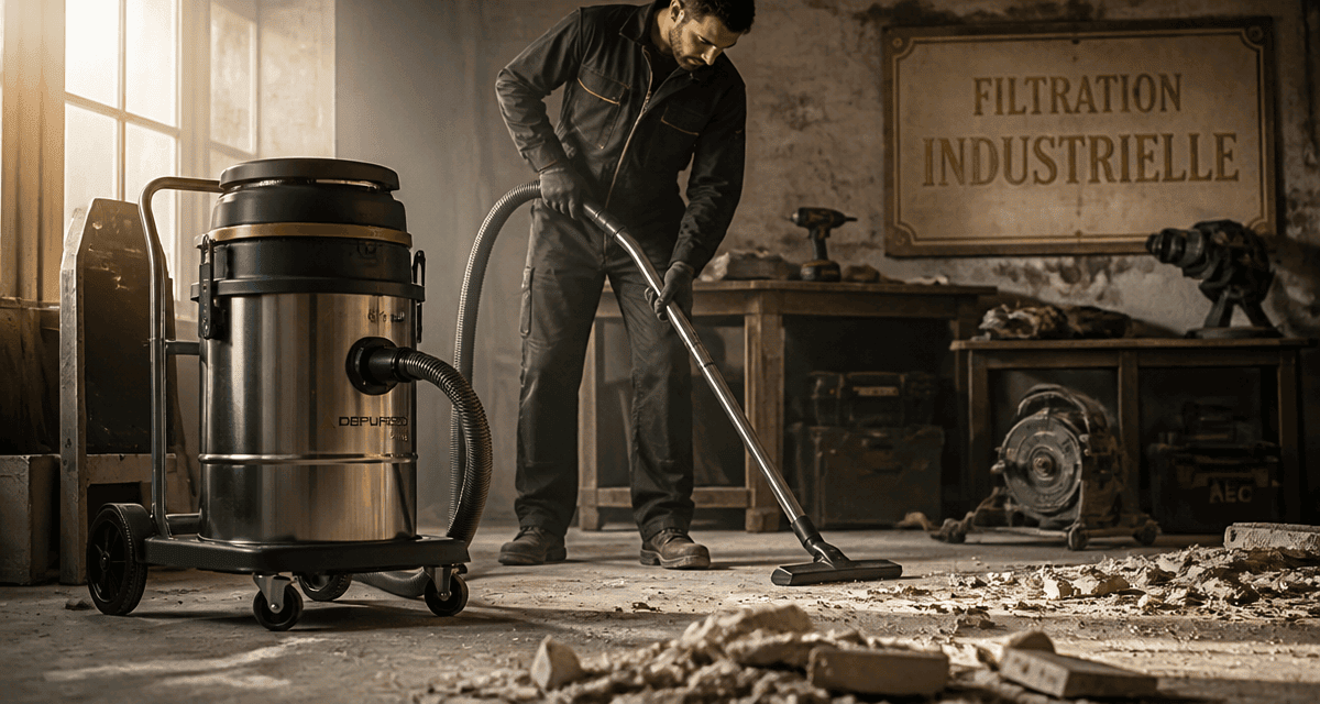 meilleur aspirateur de chantier professionnel avec cuve inox en atelier
