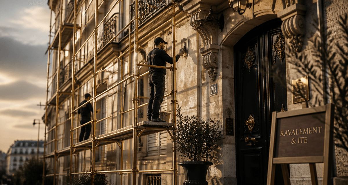 nouvelle loi ravalement de façade immeuble haussmannien en rénovation