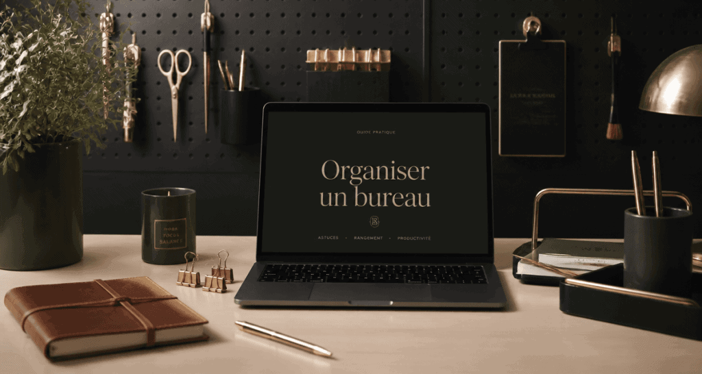 organiser un bureau moderne accessoires dorés