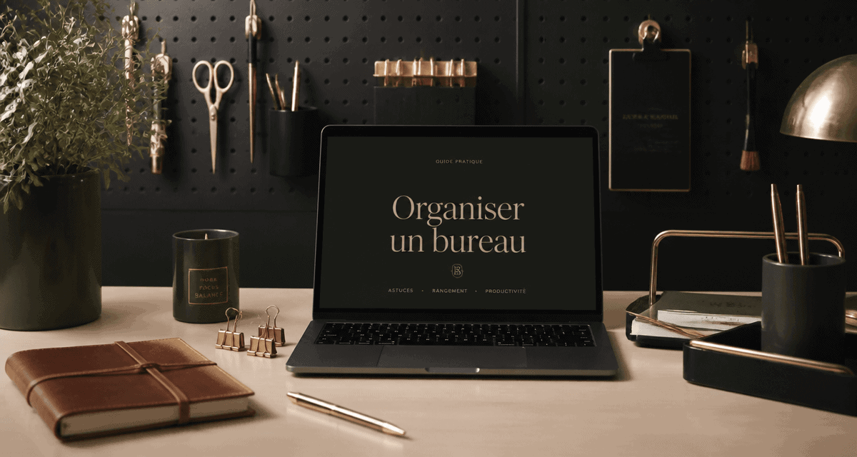 organiser un bureau moderne accessoires dorés
