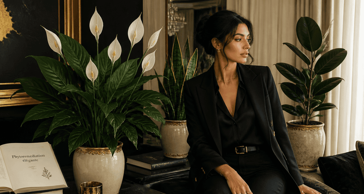 plantes d'interieur depolluante femme salon