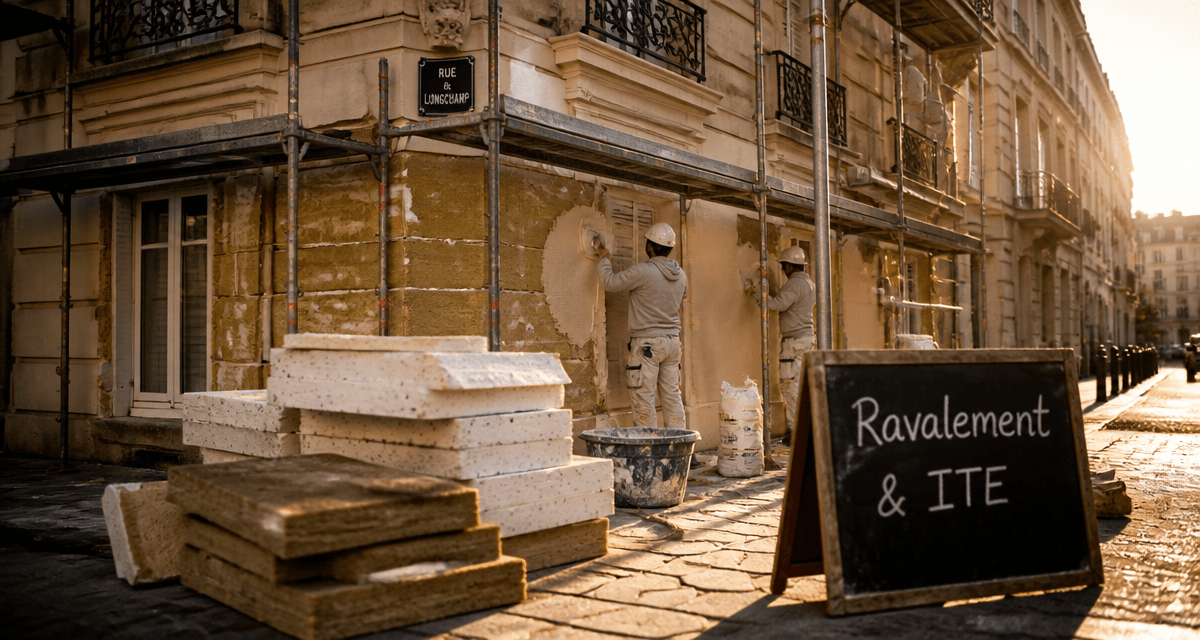 ravalement ite immeuble ancien rénové