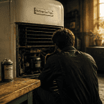 technicien recharge en gaz frigo sur réfrigérateur ancien