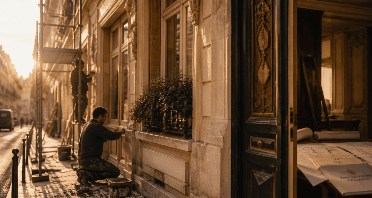 réhabilitation de bâtiments anciens paris façade échafaudages