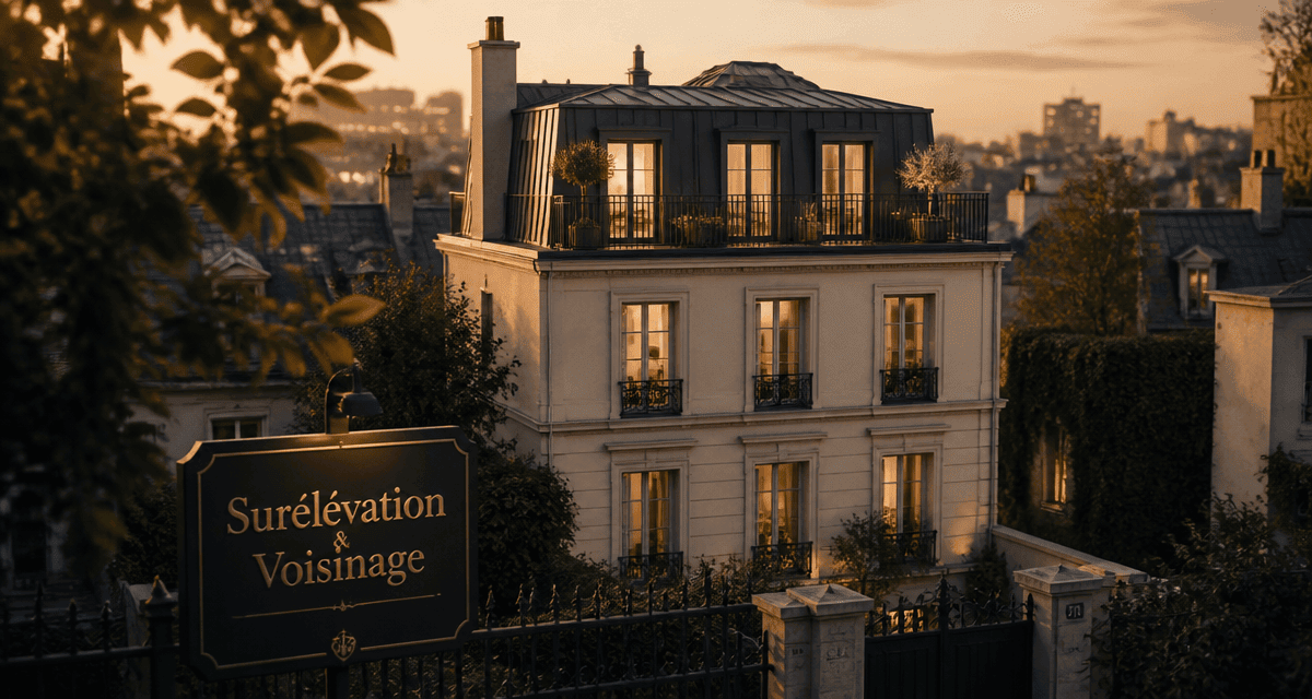 surélévation maison et voisinage, étage ajouté sur façade élégante