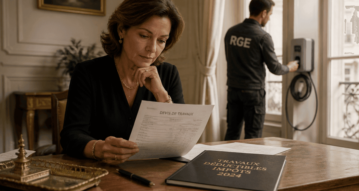 travaux déductibles impôts résidence principale 2024 femme devis artisan
