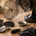 Comment demonter un ventilateur sur pied : grille ouverte et visserie