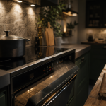 Meilleure cuisinière à induction, 3 zones de cuisson, cuisine moderne noire