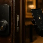 Meilleure serrure connectée : serrure intelligente sur porte bois