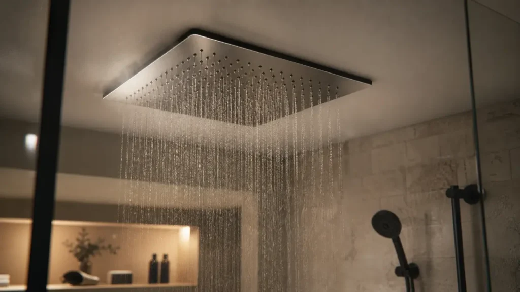 Ciel de pluie encastrable 43 cm inox, pose et entretien douche