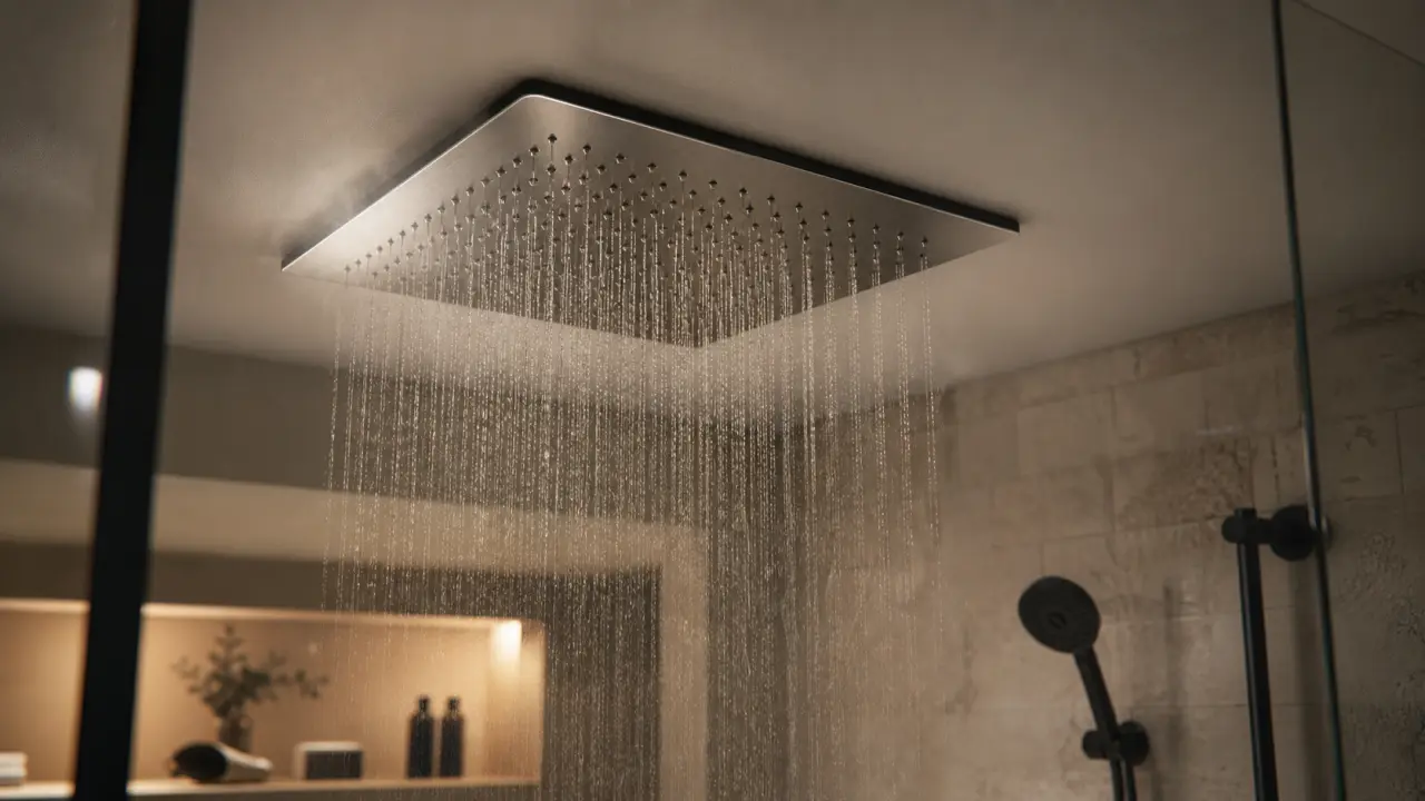 Ciel de pluie encastrable 43 cm inox, pose et entretien douche