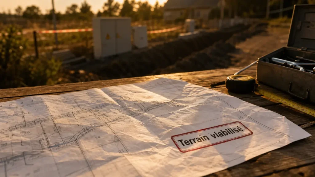 Coût terrain viabilisé : 5 postes et 30 mètres