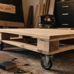 Palette en meuble : table basse DIY sur roulettes