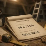 Tarif couvreur 40 à 75 €/h, devis toiture et frais inclus