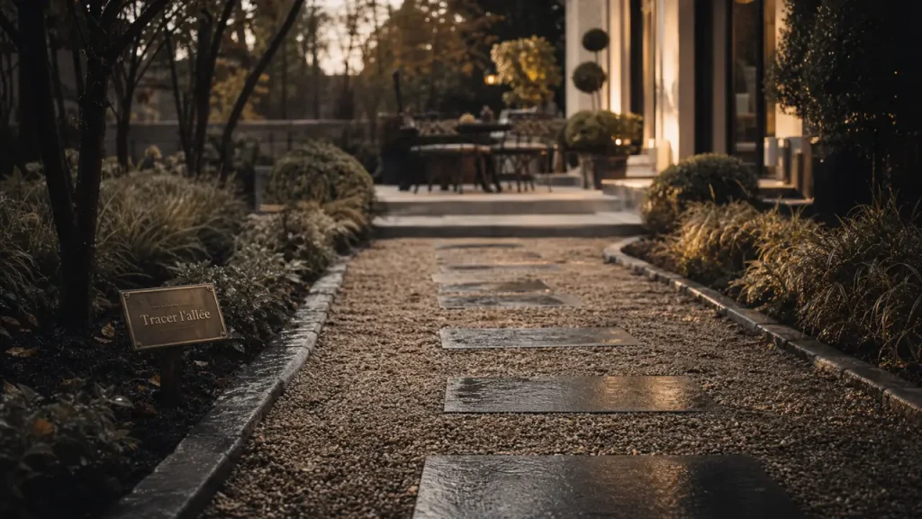 Allée de jardin : 1,60 m, un tracé adapté et un revêtement pour éviter les flaques