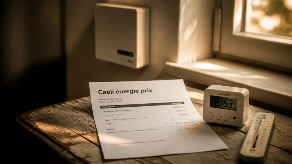 Prix du Caeli One : tarif non affiché, coûts à vérifier et comparaison avec une clim