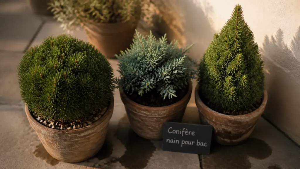 Quel conifère nain pour bac choisir ? Boule compacte, feuillage bleu ou silhouette pyramidale