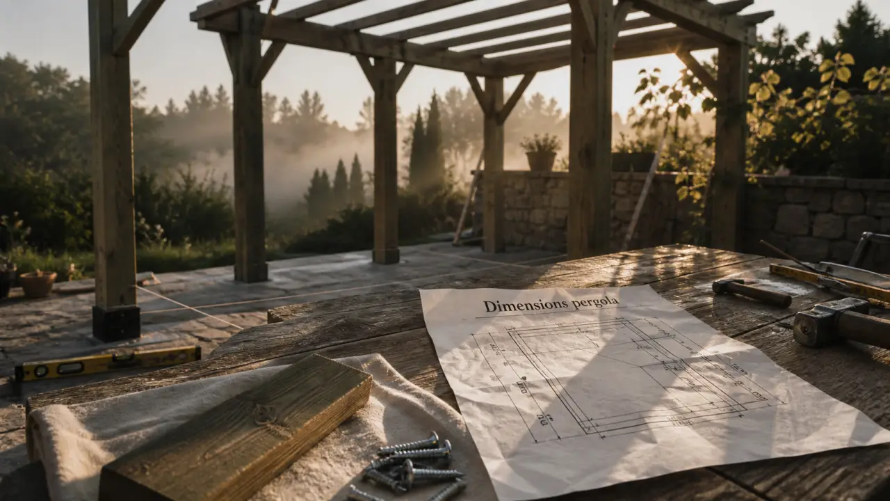 Construire pergola bois : dimensions et pose sur terrasse
