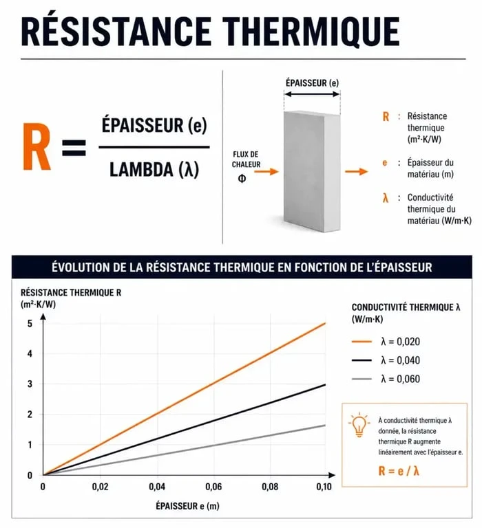 Calcul de la résistance thermique R pour isolant fibre de bois Homatherm