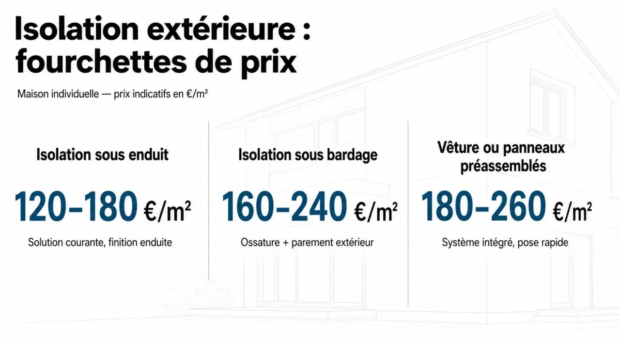 Prix isolation extérieure : fourchettes de prix selon la technique d’isolation
