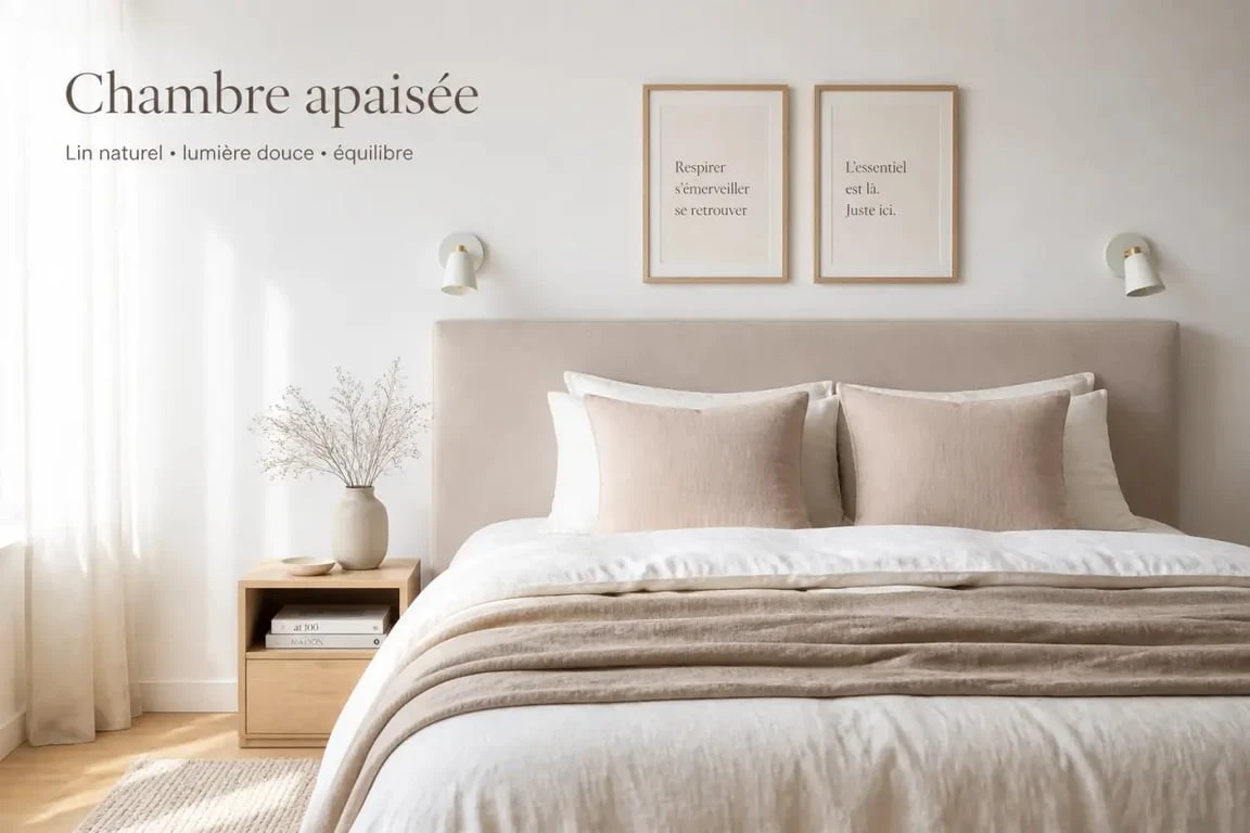 Décorer mur blanc dans une chambre avec tête de lit et appliques