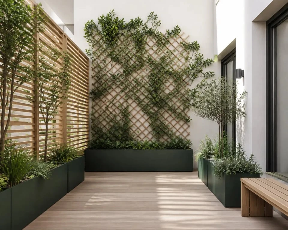 Aménagement vertical d’un jardin de ville avec écran végétal