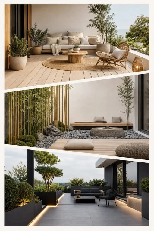 Déco pour terrasse : trois ambiances inspirantes pour terrasse bohème, zen et contemporaine