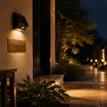 Luminaires solaires exterieurs : applique solaire éclaire la terrasse et le chemin