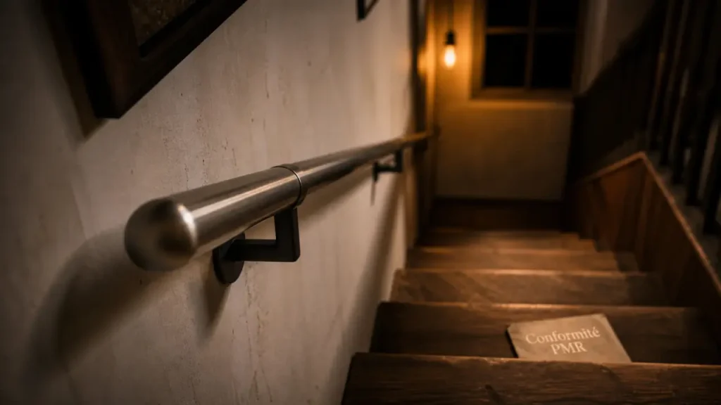 Main courante escalier : bois, inox ou aluminium, fixation murale ou sur poteaux