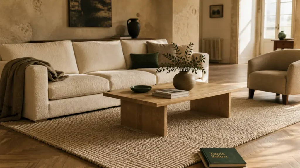 Tapis dans le salon : 30 cm de débord et 3 placements à connaître