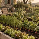 Association légumes potager : potager en carrés avec associations de légumes