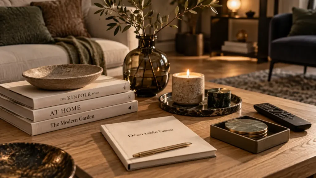 Déco table basse : composez un salon élégant sans encombrer la surface