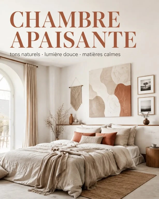 Idée de decoration murale dans une chambre cocooning au-dessus du lit