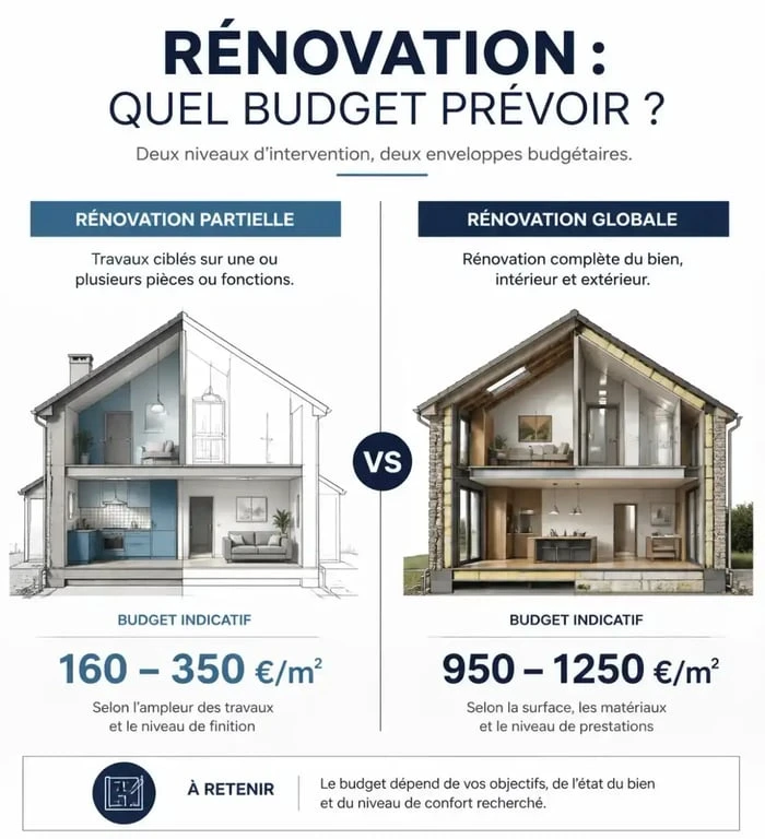 Estimation du budget pour rénover une maison par m2