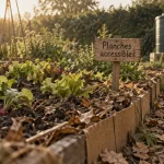 Potager en permaculture : planche paillée, moins d’arrosage, sol couvert