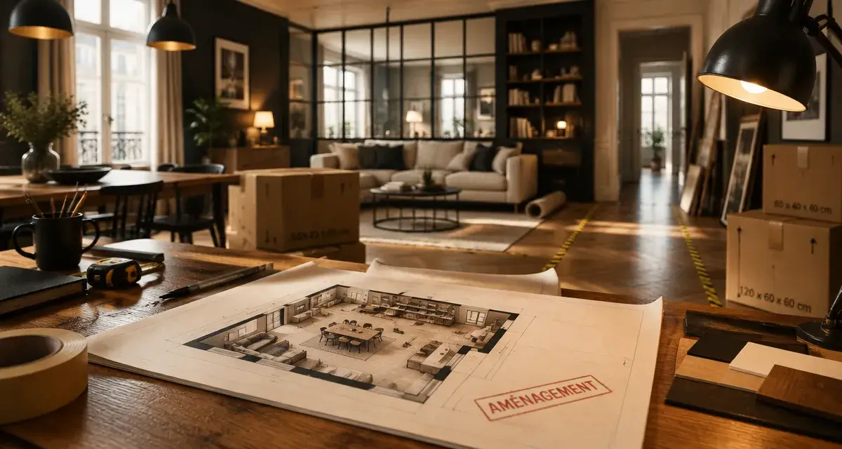 Aménagement interieur : portes et rangements optimisés, gain de place