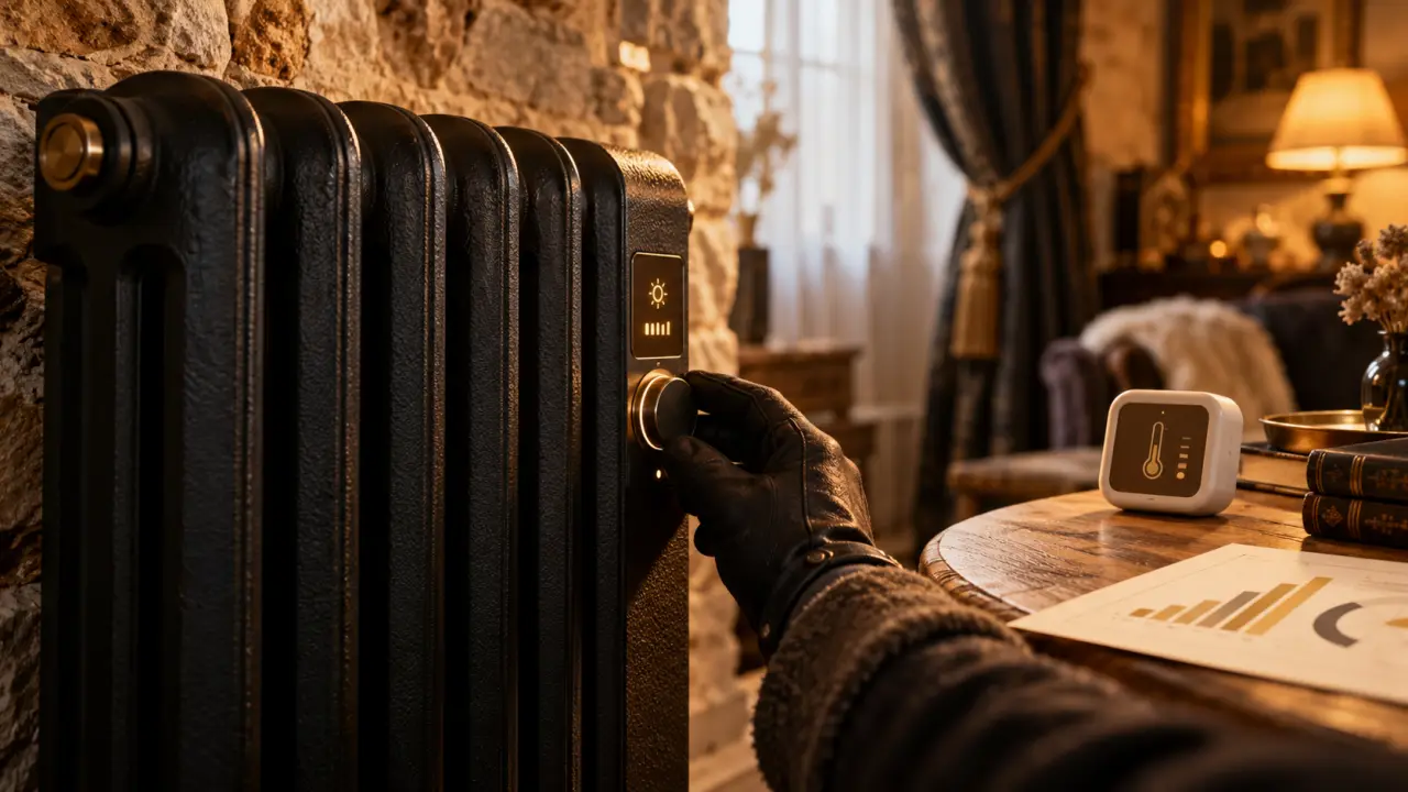 Radiateur electrique performant et economique : thermostat allumé réglé